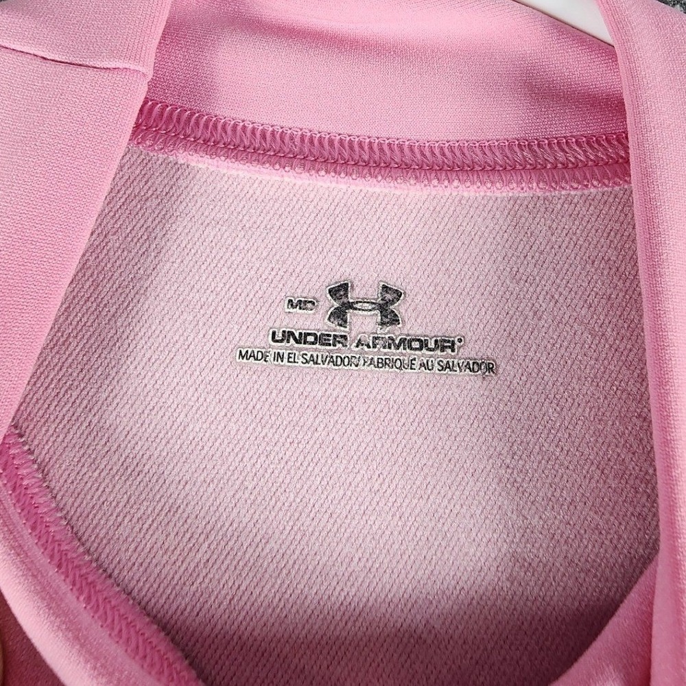 Under Armour Womens ColdGear Mock Neck Long Sleeve Compression Shirt Pink Large - Picture 3 of 4